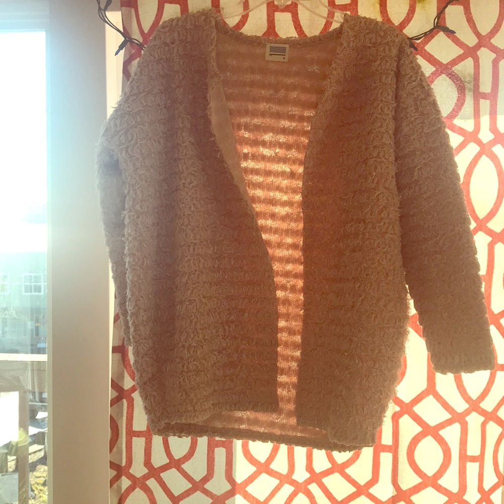 Row fuzzy sweater